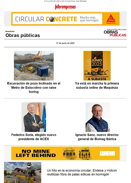 Newsletter Obras públicas