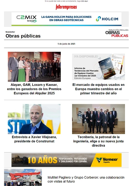 Newsletter Obras públicas