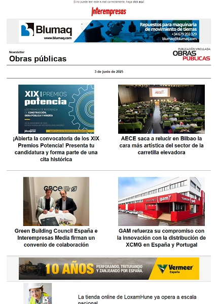 Newsletter Obras públicas