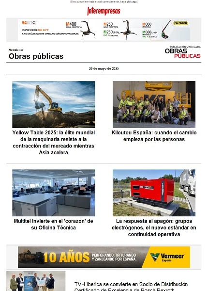 Newsletter Obras públicas