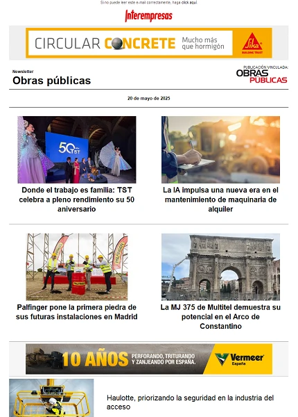 Newsletter Obras públicas