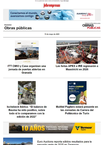 Newsletter Obras públicas
