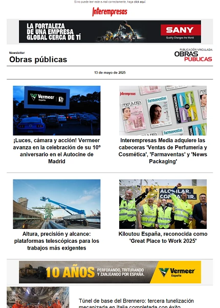 Newsletter Obras públicas