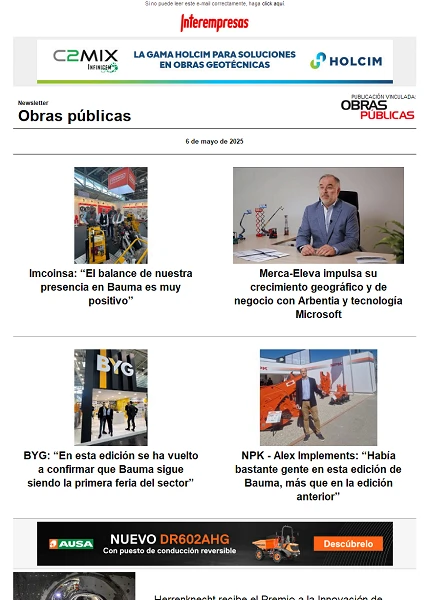 Newsletter Obras públicas