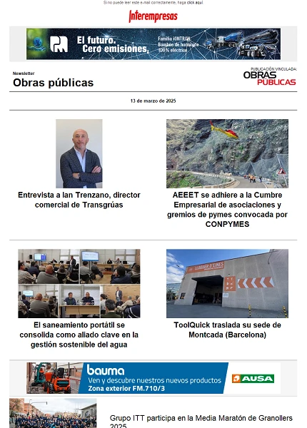 Newsletter Obras públicas