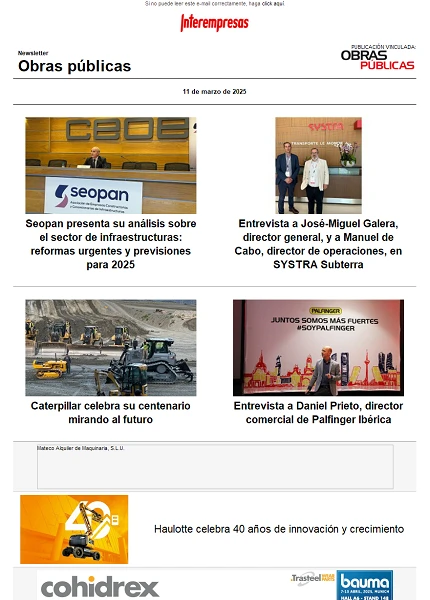 Newsletter Obras públicas