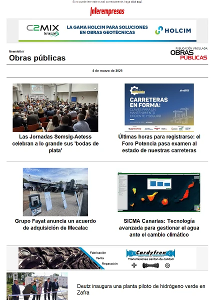 Newsletter Obras públicas