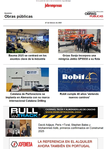 Newsletter Obras públicas