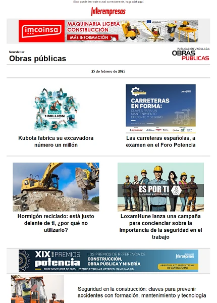 Newsletter Obras públicas