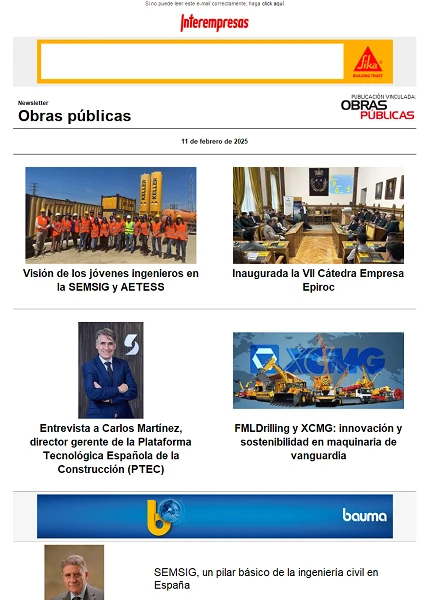 Newsletter Obras públicas