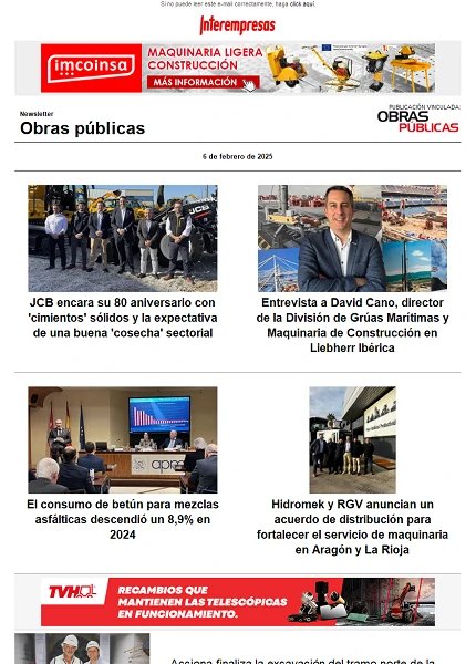 Newsletter Obras públicas