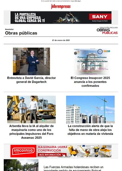 Newsletter Obras públicas