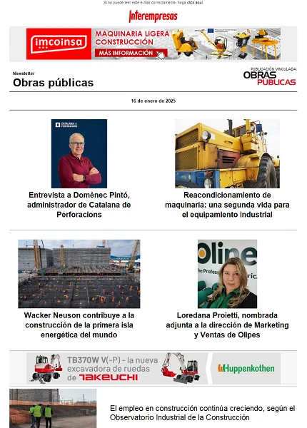 Newsletter Obras públicas