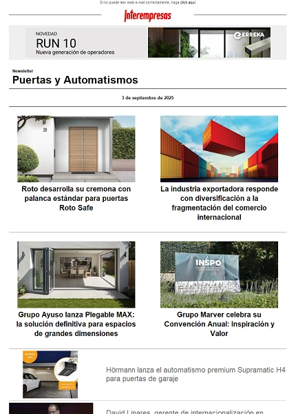 Newsletter Puertas y Automatismos