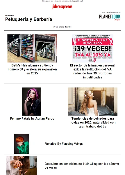 Newsletter Peluquería