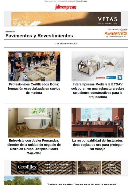 Newsletter Pavimentos y Revestimientos