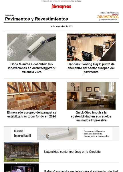 Newsletter Pavimentos y Revestimientos
