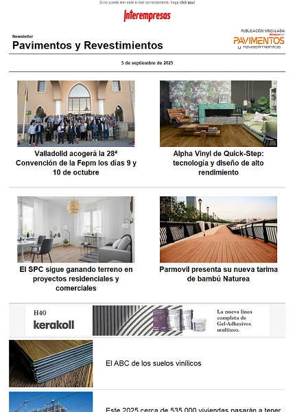 Newsletter Pavimentos y Revestimientos