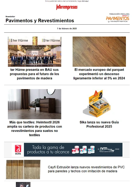 Newsletter Pavimentos y Revestimientos