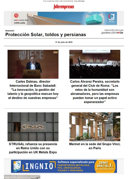 Newsletter Protección Solar, Toldos y Persianas