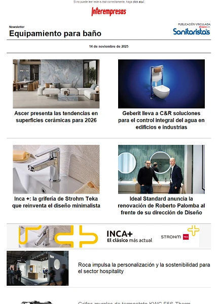 Newsletter Equipamiento para baño