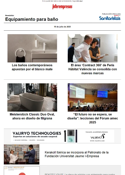 Newsletter Equipamiento para baño