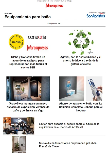 Newsletter Equipamiento para baño