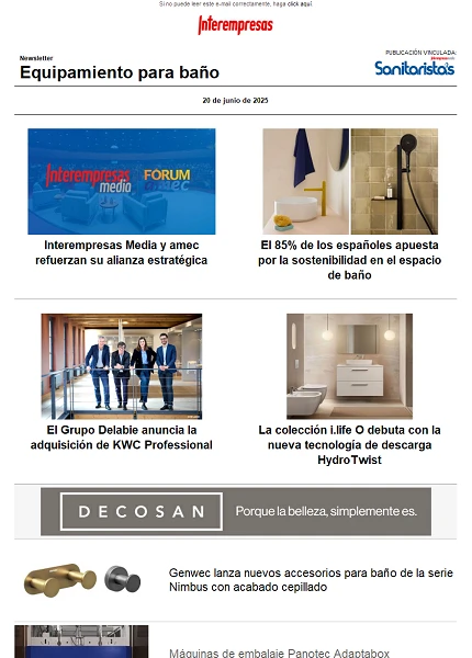 Newsletter Equipamiento para baño