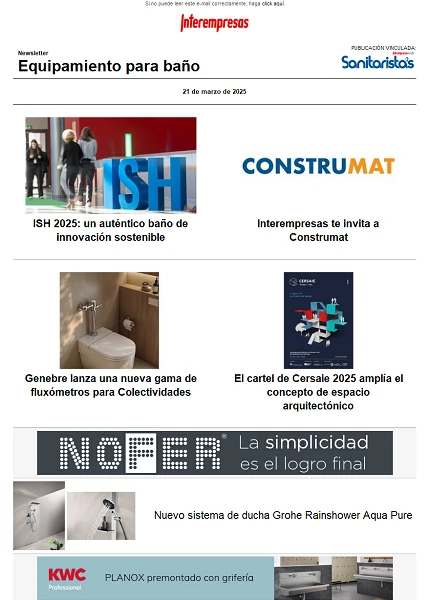 Newsletter Equipamiento para baño