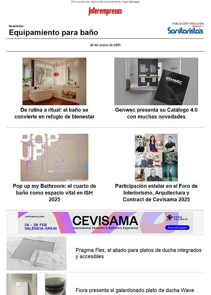 Newsletter Equipamiento para baño