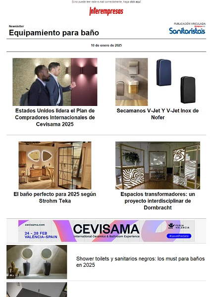 Newsletter Equipamiento para baño