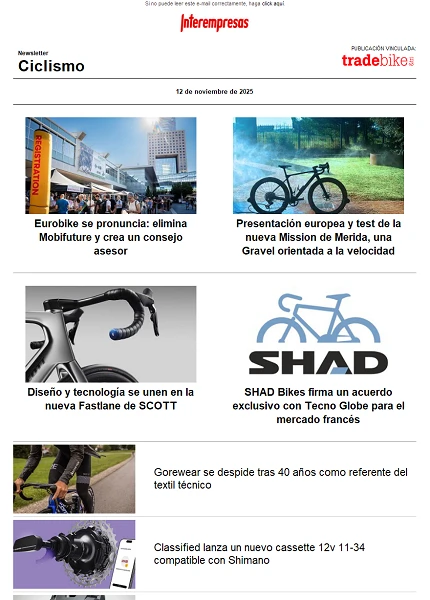 Newsletter TradeBike Newsletter TradeBike