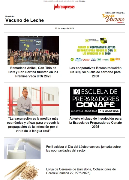 Newsletter Vacuno de Leche