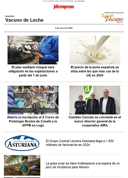 Newsletter Vacuno de Leche