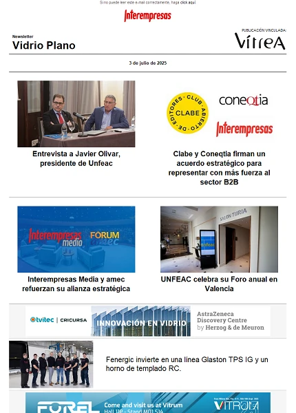Newsletter Vidrio Plano