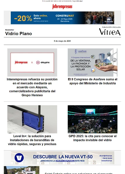 Newsletter Vidrio Plano