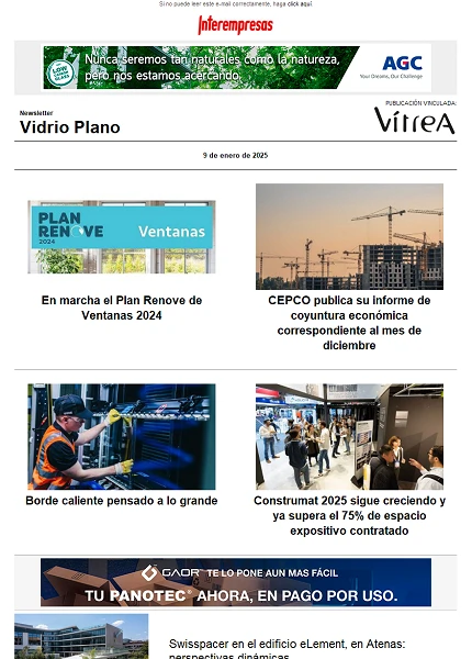 Newsletter Vidrio Plano