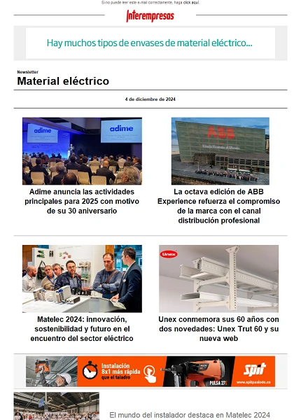 Newsletter Material eléctrico