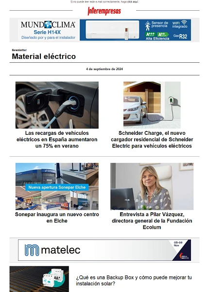 Newsletter Material eléctrico