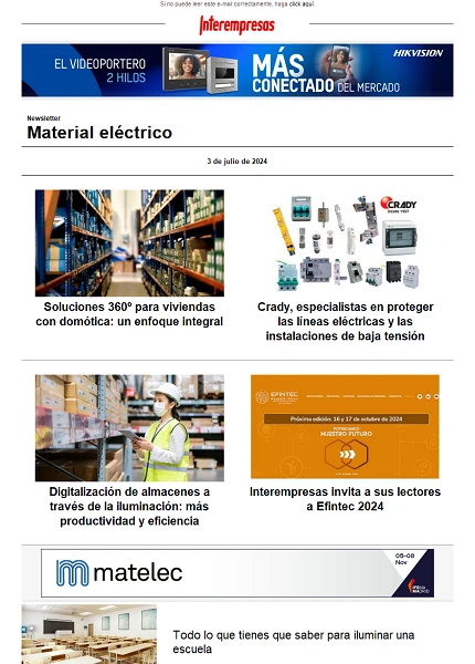 Newsletter Material eléctrico