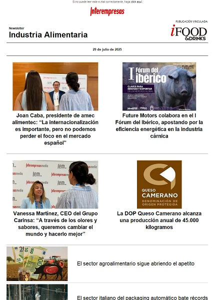 Newsletter Industria alimentaria
