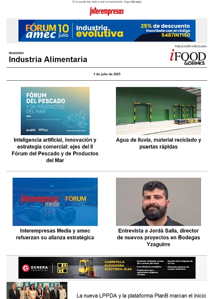 Newsletter Industria alimentaria