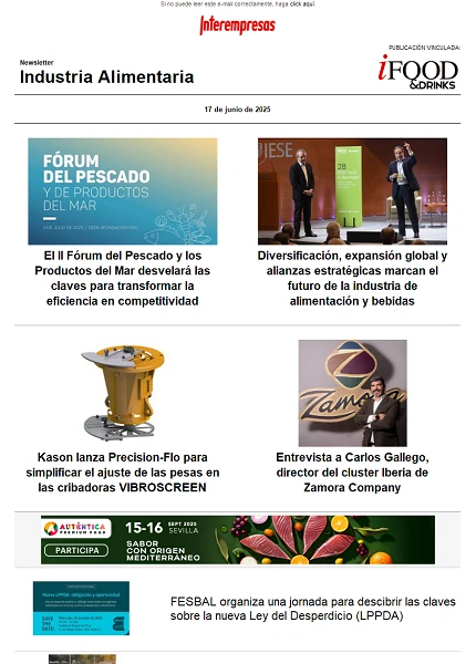 Newsletter Industria alimentaria