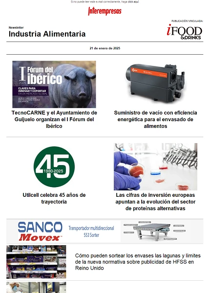 Newsletter Industria alimentaria