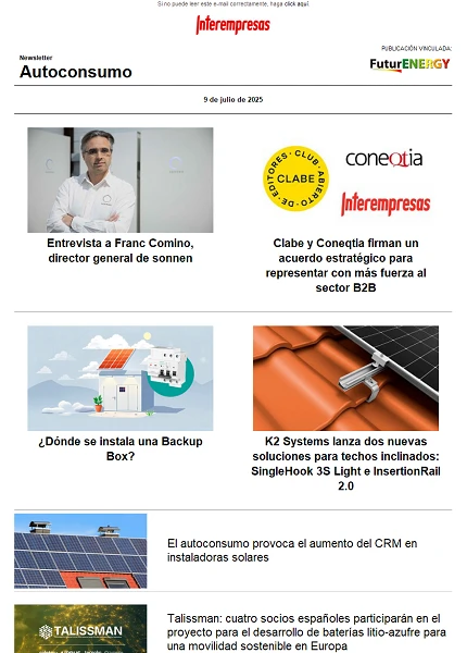 Newsletter Autoconsumo