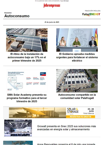 Newsletter Autoconsumo
