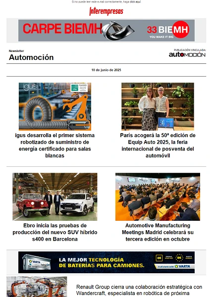 Newsletter Automoción