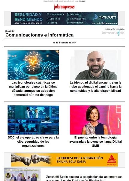 Newsletter Informática y Comunicaciones (Comunicaciones Hoy) Newsletter Informática y Comunicaciones (Comunicaciones Hoy)