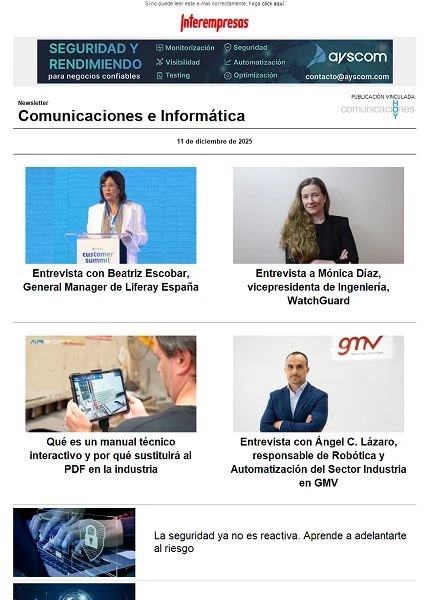 Newsletter Informática y Comunicaciones (Comunicaciones Hoy) Newsletter Informática y Comunicaciones (Comunicaciones Hoy)