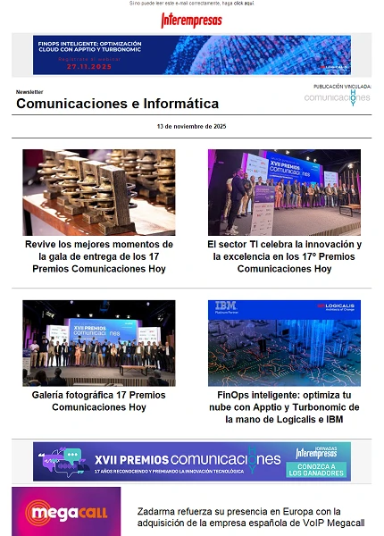 Newsletter Informática y Comunicaciones (Comunicaciones Hoy) Newsletter Informática y Comunicaciones (Comunicaciones Hoy)